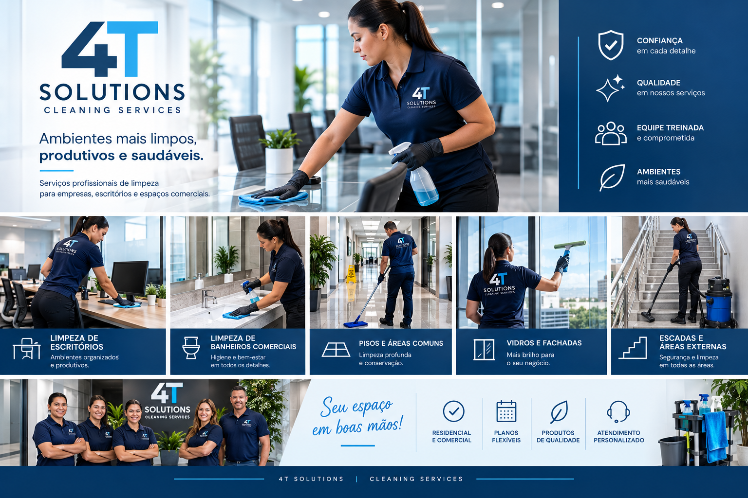 4T Solutions cleaning professionals at work